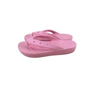 Crocs Women's Pink Platform Slip On Flip Flops Sandals Size 9